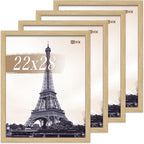 VCK 22x28 Poster Frame Set of 4 - Oak, Gallery-Quality Wood Picture Frames, 1.1-Inch Wide Border, Polished Plexiglass, Vertical or Horizontal Wall Display for Photo/Art/Prints, Natural Oak