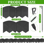 20Ft Black Garden Edging Border 6 Inch Tall Landscape Edging with 20Pcs 7.8in Height Garden Stakes Decorative Edging for Landscaping Flower Bed Edging Borders Lawn Edging