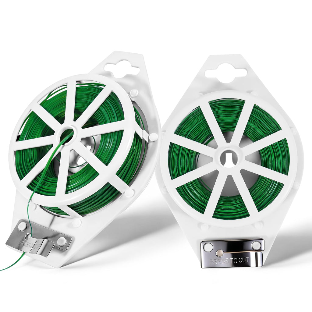2 Pack Twist Ties, 525 Feet Rustproof Flexible Garden Plant Tie with Cutter