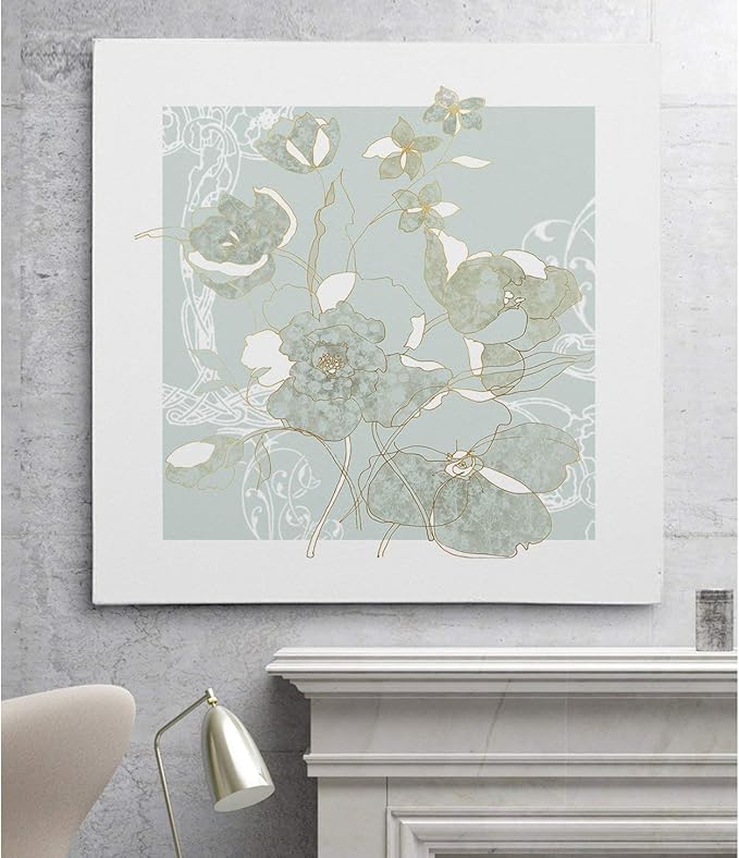 Wexford Home Filigree Floral II Gallery Wrapped Canvas Wall Art, 24x24,