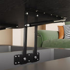 42.5'' Modern Lift Top Coffee Table for Living Room, Solid Wood Center Table, Fluted Panel Design, Storage Compartments, 42.5x27.2 Inch Surface, Hydraulic Lift Mechanism, Easy Assembly (Black)
