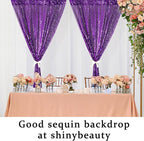 ShinyBeauty Premium Sequin Backdrop Curtain - 4x10ft Purple Wedding Drapes, Glitter Party Decor, Photography Background, Reversible Sparkle Fabric for Events & Home Decor (4FTx10FTx2PC)