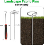 60 Pcs 6 Inch Landscape Fabric Staples, Tensile Strength 450-500Mpa -Non-Bending Garden Stakes Pins, Landscape Staples for Landscaping and Securing Lawn Fabric Weed Barriers (G-60)