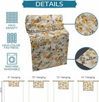 Vintage Orange Flower Cotton Linen Table Runner for Dining Kitchen, Wedding Outdoor Party Tablerunners Decoration, Farmhouse Botanical Floral Retro Dresser Scarf Coffee Tablecloth Runners 13x36 Inches