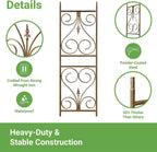 Metal Garden Arbor, 104.3” Tall Wrought Iron Archway for Climbing Plants & Flowers, British-Style Garden Trellis (Copper)