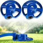 Domensi 2 Pack Cast Iron Lawn Sprinklers for Yard Heavy Duty Metal Garden Water Sprinkler American Threaded Joints for Lawn Garden Yard Irrigation System, Blue