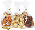 SUREHOME Cellophane Bags, 100 Pack Clear Gift Bag Cellophane Treat Bags with Ties 6x10 Inch Plastic Small Cello Candy Bag for Party Favors Easter Goodie Graduation Cookies Bakery Popcorn Wraps
