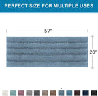 H.VERSAILTEX Bathroom Rugs Bath Mat Runner Rug Non Slip Kitchen Rug Extra Long Bath Rug Runners Oversized 59" x 20" Absorbent Washable Dry Fast Plush Area Rug for Bathroom/Bedroom - Stone Blue