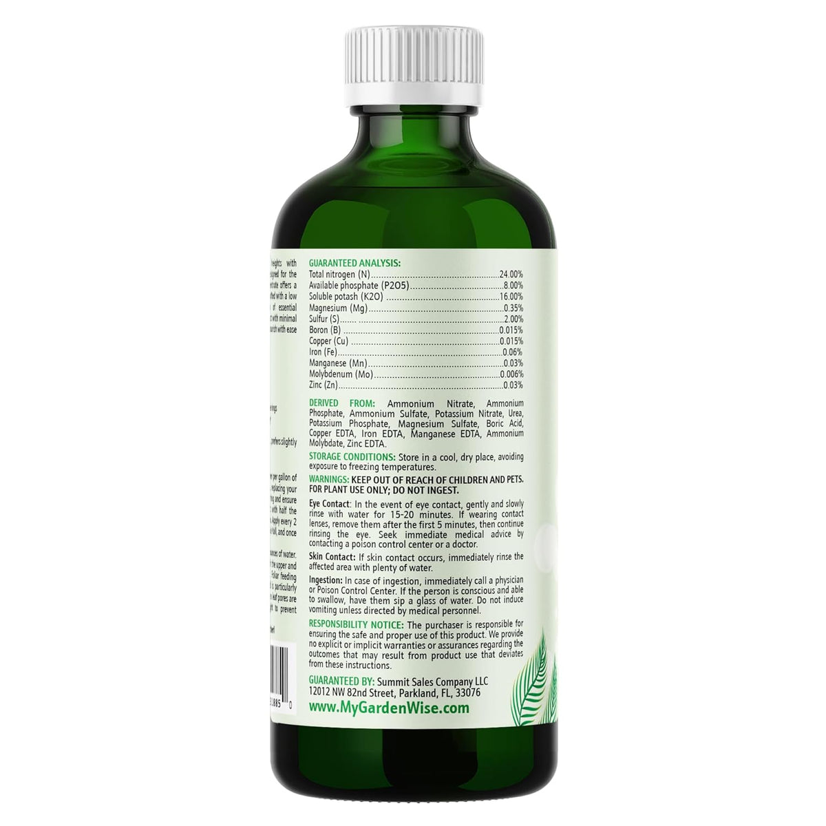 3-1-2 Liquid Fertilizer Concentrate with Micronutrients - Ideal Snake Plant Food for Sansevieria (Dracaena trifasciata), Indoor Plant Care (8 OZ)
