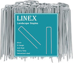 Landscape Staples 6 Inch 50 Pack, Galvanized Garden Staple Anti-Rus Landscaping Stakes Lawn Stakes for Decoration Weed Barrier Fabric, Soaker Hose