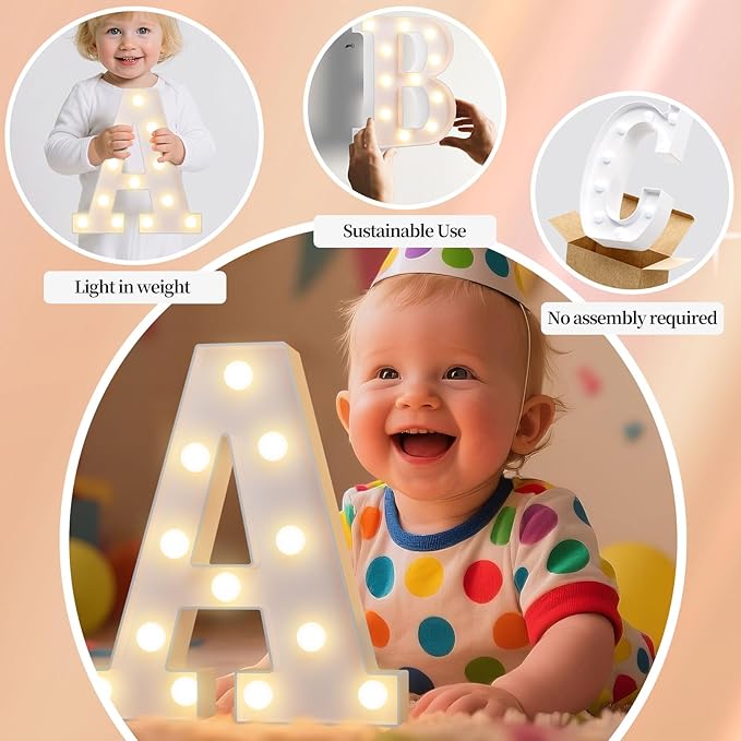 LED Marquee Light Up Letters Sign - Lighted Letters Alphabet for Birthday, Graduation, Bar Wall & Table Party Decor, Wedding Anniversary and Christmas Decorations, Letter U
