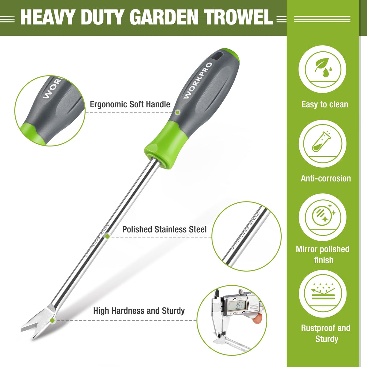 WORKPRO 11.5" Dandelion Weeder Puller Tool with Soft Handle