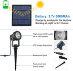 Solar Spot Lights Outdoor, 4-in-1 Solar Landscape Spotlight Waterproof 9.8ft Cable, 5W 3000mAh, Auto ON/Off Adjustable Wall Lights for Yard, Ground, Garden, Pool, Lawn (Cold White)