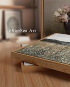 InSimSea Framed Canvas Wall Art, Landscape Art, Meadow with Flowers, Modern Farmhouse Decor, Cottagecore Bedroom Bathroom Office Decor, 24"x36"