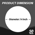 50 Pieces White Paper Place Mats White Round Disposable Table Mats Decorative Placemats for Wedding Bridal Shower Black Birthday Party Dining Decor