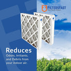 Filters Fast 20x25x2 Pleated Air Filter Merv 8, 2” AC Furnace Air Filters, Made in the USA, Actual Size 19.5x24.5x1.75, 6 Pack