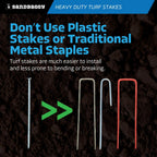 Sandbaggy 8" Heavy Duty Galvanized Artificial Turf Stakes - Spiral Landscape Nails - Ground Spikes/Pins - Synthetic Grass, Lawn, Edging, Weed Barrier Fabric, Garden (8 inch - Heavy Duty, 50, Count)