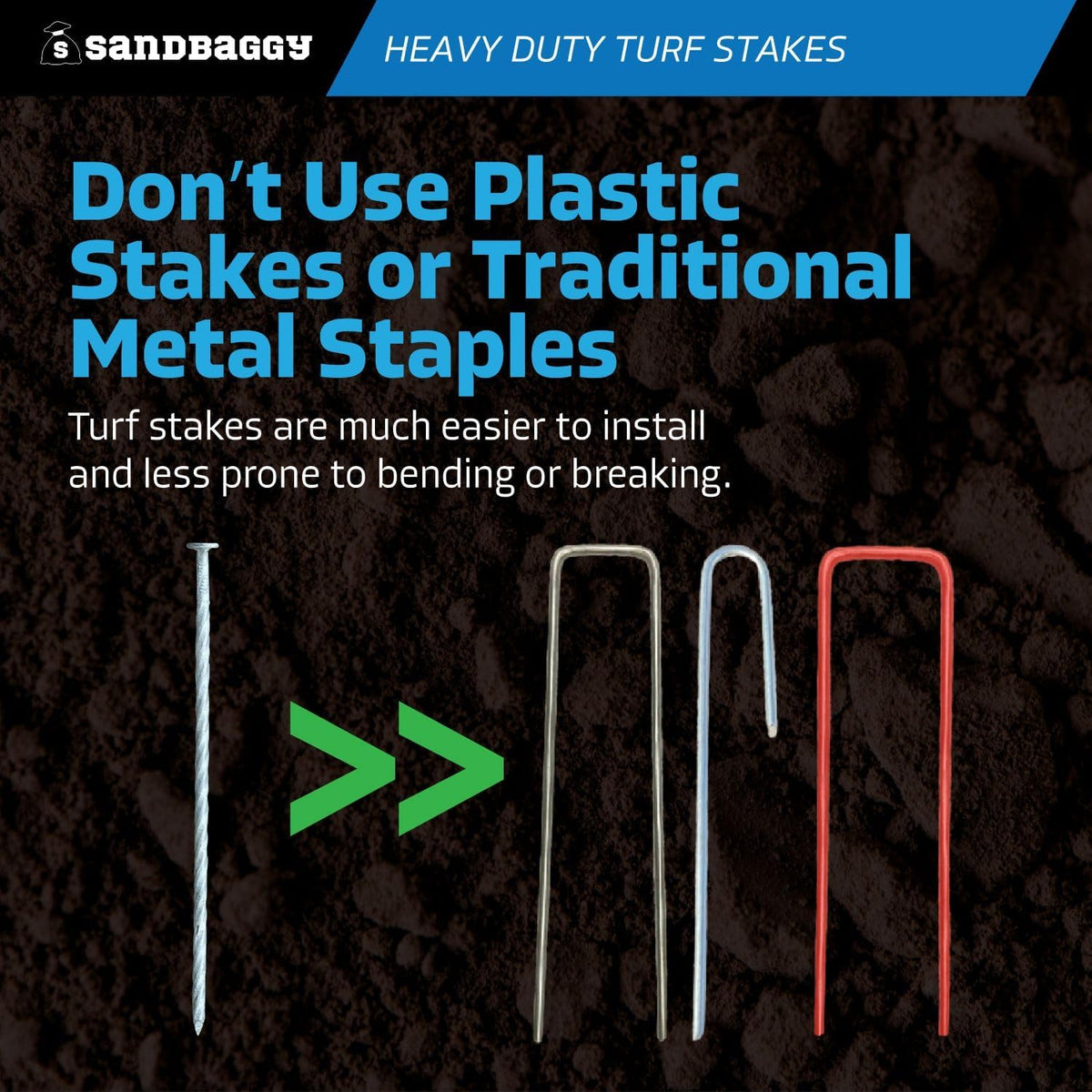 Sandbaggy 8" Heavy Duty Galvanized Artificial Turf Stakes - Spiral Landscape Nails - Ground Spikes/Pins - Synthetic Grass, Lawn, Edging, Weed Barrier Fabric, Garden (8 inch - Heavy Duty, 1200, Count)