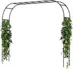 Garden Arch Trellis, Trellis Arch for Climbing Plants Outdoor, 10.5 x 7.9FT Metal Full Garden Arbor, Trellises for Patio Lawn Backyard, Large Garden Archway Decoration Black 126" x 94.5in