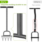 Dolibest Lawn Coring Aerator, Manual Grass Aerating Tool with Stainless Steel Soil Core Storage Tray, 4 Stainless Steel Corer Plug Aerator Tool, Garden Tool & Clean Hand Tool, Improve Lawn Health