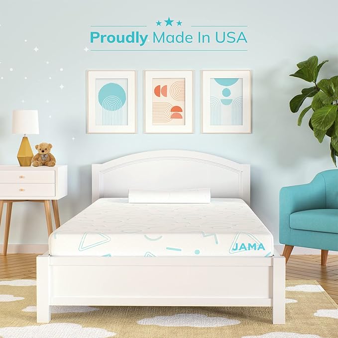 MLILY 5 Inch Full Mattress for Kids, Bunk Bed Mattress, Made in The USA of US Foam and Global Materials, CertiPUR-US Certified, Medium Firm Trundle Foam, Blue