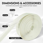 LukLoy 2" Wide 60ft Long Vinyl Straps for Patio Chairs Repair DIY + 60 Rivets, Replacement Straps for Lawn Chairs Patio Garden Balcony Outdoor Lounge Dining Furniture Repair, White