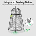 VIVOSUN Garden Cloches for Plants, Rustproof Chicken Wire Cloches with Flip-Top Design & Integrated Folding Stakes, Plants Protectors, Keep Small Animals Out, 6-Pack