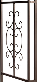 Evergreen Plow & Hearth Montebello-Gunmetal Garden Arbor - 7 Feet Tall | Slim Metal Arch with Iron Trellis for Climbing Plants | Elegant Wedding Arbor | Outdoor Patio & Garden Decor