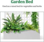 Metal Raised Garden Bed with Trellis, 2 in 1 Trellis with Planter Box & Privacy Screen for Climbing Plants, Vine, Outdoor Standing Flower Beds with Drainage Holes, 47.2"L x 16.7"W x 70.8"H, White