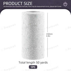 Swpeet 6 Inch by 50 Yards White Glitter Tulle Fabric Roll, Fabric Spool Sparkling Tulle Ribbon, Netting Polyester Spool for DIY Birthday Party Wedding Decorations Christmas Craft Supplies