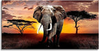 XXMWallArt FC3062 Canvas Wall Art Elephant Picture African Wild Animals Artwork Painting Print for Living Room Bedroom Kitchen Home and Office Wall Decor