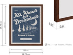 Poster Master All Aboard For Dreamland Poster - Retro Children's Lullaby Print - Story Book Art - Bunny Art - Rabbit Art - Aesthetic Art - Kid's Bedroom or Nursery Wall Decor, 11x14 Brown Framed