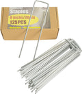 8 Inch Landscape Staples, More Thicker Heavy Duty 8 Gauge Galvanized Landscape Stakes, 125 Packs Garden Staples for Lawns, Weed Barriers, and Landscape Fabrics, Irrigation Hose, Tent Pegs