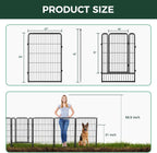 FXW Garden Fence Outdoor for The Yard – 40in(H) x 13.6ft(L) Heavy Duty Metal Animal Barrier for Dog and Rabbit, Decorative Dog Fence, 6 Panels, Black