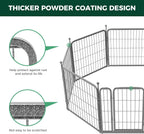 FXW Garden Fence Outdoor for The Yard – 24in(H) x 45.6ft(L) Heavy Duty Metal Animal Barrier for Dog and Rabbit, Decorative Dog Fence, 24 Panels, Silver