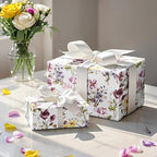 RUSPEPA Floral Wrapping Paper Roll Women Girls, Mini Roll, Watercolor Wild Flower with Delicate Leaf Gift Wrap Paper for Wedding, Birthday, Mother's Day, Spring, Bridal Shower, 17 Inch X 16.4 Feet