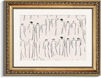 VIYYIEA Gold Framed Wall Art Canvas Print Home Decor Abstract Wall Art Room Decor Minimalist Portrait Artwork Shelf Decorations Vintage Bathroom Prints Line-Drawn Pictures Farmhouse Office 11x14in