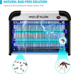 Indoor Electric Bug Zapper, 2800V Powerful Flying Insect Mosquito Killer w/ 20W Blue Light Attract, Plug-in Pest Control Machine for Moth, Fruit Fly, Fungus Gnat, Garage Bug Catcher/Eliminator/Trap