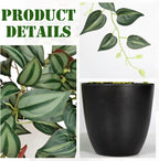 DILATATA Fake Plants Artificial Potted Plants 20 Inch Faux Peperomia Ivy Vine Plant Hanging Plant for Home Office Desk Shelf Indoor Outdoor Decor