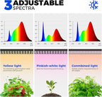 Barrina LP900 Mini Greenhouse with Grow Lights, 4-Tier Plant Stand with135W TX-S45 3FT 3 Dimmable Full Spectrum Lights , Plant Shelf with Tent Timer & Thermometer for Seed Trays 35.4 x 13.8 x 59.1IN