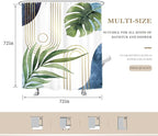 Glawry Boho Blue Green Shower Curtain Mid Century Abstract Tropical Palm Leaf Modern Minimalist Plant Botanical Bathroom Geometric 72Wx72L Inches Bath Accessories Art Home Decor Fabric 12 Pack Hooks