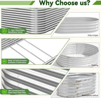 2 Pack Tall 8x3FT Corrugated Galvanized Steel Raised Garden Bed Outdoor, Metal Above Ground Garden Bed for Vegetables and Flowers, Raised Beds for Gardening-8x3x1.5FT