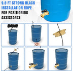 JaGely 3 Sets Brass Rain Barrel Spigot Kit 1/2" Inlet to 3/4" Quarter Turn Ball Valve with Bulkhead Fitting, Brass Bulkhead Faucet Kit with Thread Tape and 9.8ft Traction Rope for Water Tanks, Pools