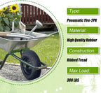 2-Pack 14.5-Inch Wheelbarrow Tire.3.50-8" Pneumatic Tires and wheels with 3"- 6" Center Hub and 3/4" Bushings for Wheelbarrow Lawn Mover Replacement.