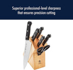 HENCKELS Solution Razor-Sharp 7-pc Knife Set, Chef Knife, Bread Knife,German Engineered Informed by 100+ Years of Mastery, Brown