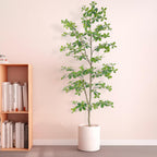 Bellacat Faux Black Olive Tree 7ft, Tall Faux Trees Indoor with Natural Trunk and Realistic Leaves. 7 Feet(84in) Artificial Tree for Home Office Décor.