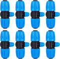 10 Pcs 1/2 to 1/4 inch Garden Hose Tubing Irrigation Fittings,3-Way Anti-Leak 1/2'' to 1/4'' Locked Barbed Drip Irrigation Tee Connectors (1/2"IDx0.6-0.63"OD) 1/2'' to 1/4'' Irrigation Tubing Fitting