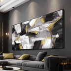 Kureful Large Abstract Wall Art for Living Room Gold Abstract Maximalist Decor for Bedroom Home Office Decor 30x60 Inch Ready to Hang