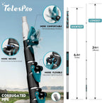 Extendable Tree Trimmer: Manual Pole Saw | 6-24ft Telescoping Pruning Pole for Tree Trimming | Saw Attachment, Safety Goggles, and Gloves Included | Trim Branches up to 2" Diameter