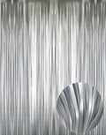 GOER 3.2 ft x 8.2 ft Metallic Tinsel Foil Fringe Curtains Party Photo Backdrop Party Streamers for Birthday,Graduation,New Year Eve Decorations Wedding Decor (1 Pack,Matte Silver,Thick Material)